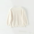 thumbnail image 6 of Generic Warm Winter Tops Toddler Girls Cut Out Knitted Cardigan Long Sleeve Jacket with Lace Neckline Shawl Baby Jumper Autumn Dress Outfits(White,18-24 Months), 6 of 7