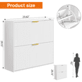 thumbnail image 4 of Dowellia Shoe storage cabinet with 2 flip-out drawers, Narrow shoe storage cabinet for entrance hall, Shoe storage cabinet in white wood, 4 of 7