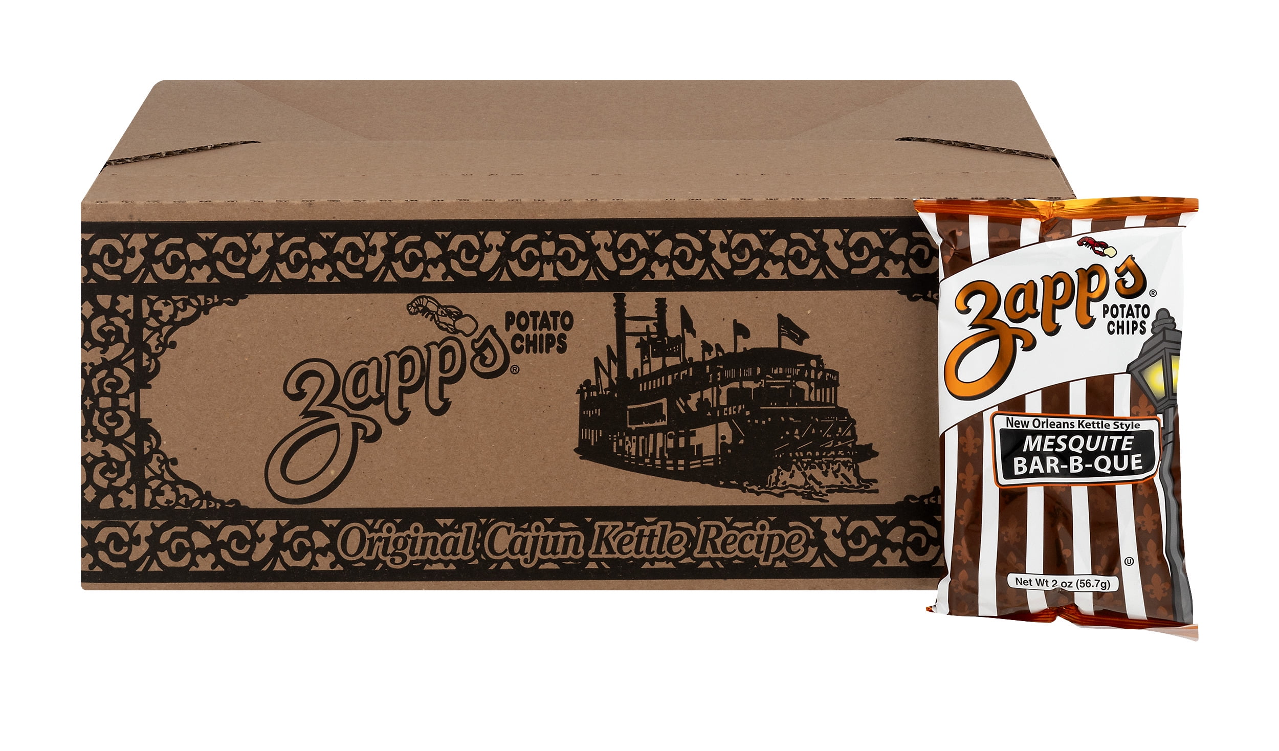 Zapp's Kettle Potato Chips, Mesquite BBQ, 25 Ct