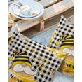 thumbnail image 2 of Pack of 2 Outdoor Pillow Covers, Honey Bee Gnome Honey Daisy Farmhouse Buffalo Plaid Waterproof Square Throw Pillowcase Cushion Decorative Pillow Covers for Couch Patio Tent, 24x24 in, 2 of 6