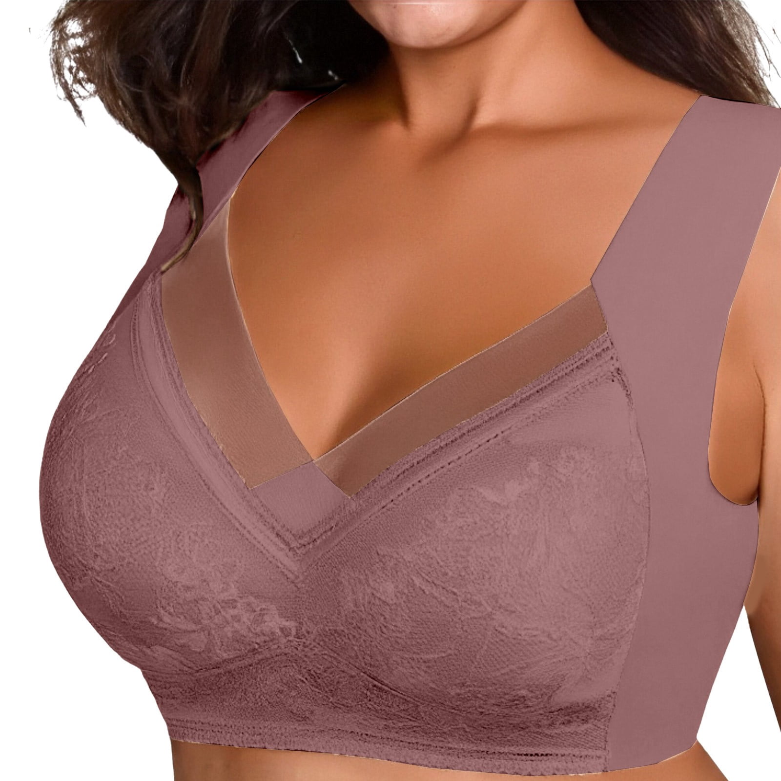 Lot 3 Soutiens-gorge Dentelle Sans Armatures, Grande Taille, Maintien Et Confort