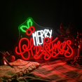 thumbnail image 1 of Merry Christmas Neon Sign, 16.8 x 11.8 Inch LED Sign XMAS Holly Berries for Christmas Decor, Holiday Wall Decoration, USB Powered, Adjustable Brightness, 1 of 8