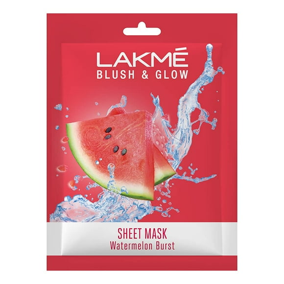 Lakme Blush & Glow Watermelon Sheet Mask, 25ml Each (Pack of 6)