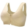 thumbnail image 2 of YHAJDS Women's Seamless Comfortable Daily Bra， Wireless Bra Bras for Women Everyday Bras Solid Color Front Zipper Closure Racerback Lightly Padded Cups for Support, 2 of 3