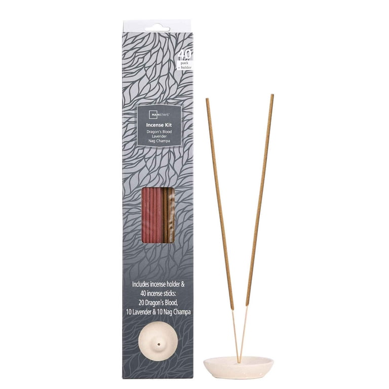 Mainstays Incense Kit with Colored Cones and Holder, 40 Pack