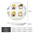 thumbnail image 2 of Yiaed Gnomes Honey Bee Print Bone China Decorative Plate Ceramic Dinner Plates Art Crafts with Display Stand-7in, 2 of 6