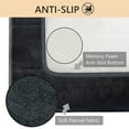 thumbnail image 5 of Tripumer Memory Foam U-Shaped Toilet Rug Contour Bathroom Rug 20 x 24 inch Bathroom Commode Contour Rug Super Water Absorption Non-Slip Thick Machine Wash and Easier to Dry Black, 5 of 8