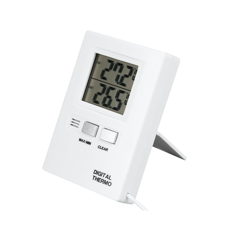 TS-6211 LCD Wall-mounted Desktop Indoor High-precision Thermometer  Hygrometer Household Electronic Alarm Clock - White Wholesale