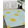 thumbnail image 3 of Ahgly Company Machine Washable Indoor Square Transitional Pale Blue Lily Blue Area Rugs, 3' Square, 3 of 7