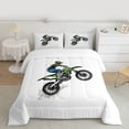 thumbnail image 2 of jejeloiu Extreme Sport Game Twin Comforter Sets,Green Dirt Bike Bedding Set For Boys Men Reversible 2pcs, 2 of 8