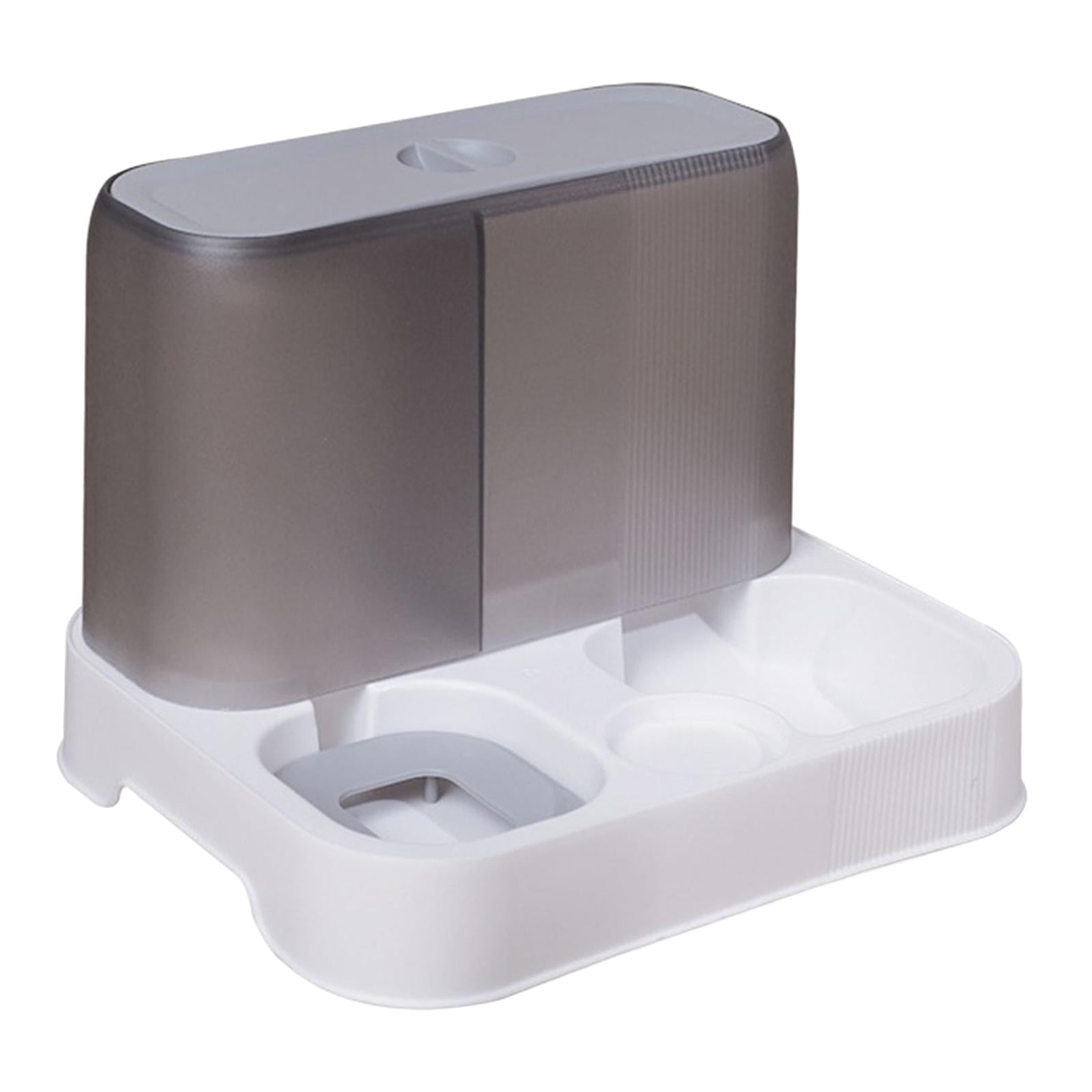 Fzaqwen Automatic Pet Feeder and Waterer Cat Dog Dishes Water Fountain Water Food Bowls Gray