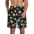 thumbnail image 2 of Uemuo Daisy Pattern Men's Swim Trunks Hawaiian Beach Bathing Suit Swimsuits Beach Quick-Dry Shorts with Pockets-XX-Large, 2 of 9