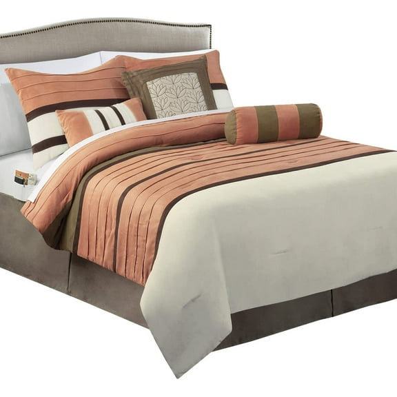 12-Piece Comforter Set, Cirena Microsuede Bed-in-a-Bag with 6-Piece Sheet Set, Featuring Smart Pockets and Matching Decorative Pillows, King/California King, Dusty Rose