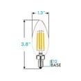 thumbnail image 4 of Luxrite 5W Vintage Candelabra LED Bulbs Dimmable, 550 Lumens, 60W Equivalent, UL Listed, E12 Base (16 Pack) 2700K (Warm White), 4 of 5