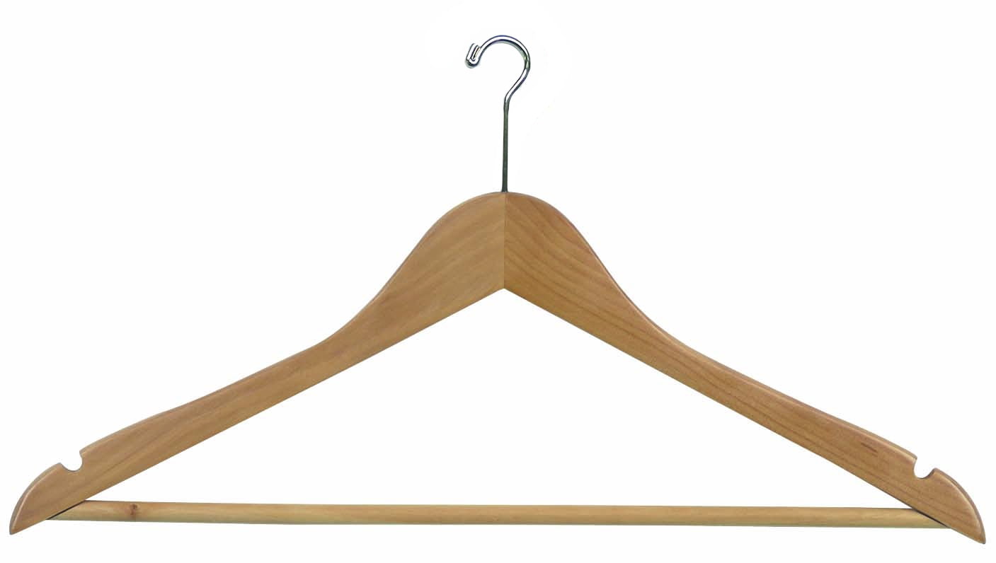 16 FloridaBrands Wooden Suit Jacket/Pant Outfit Clothes Hangers Natural notched 
