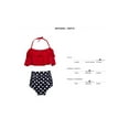 thumbnail image 6 of TOPGOD Parent-child Bikini Set Mom and Girl Ruffle Halter Vest and Dot High Waist Shorts Swimsuit, 6 of 7