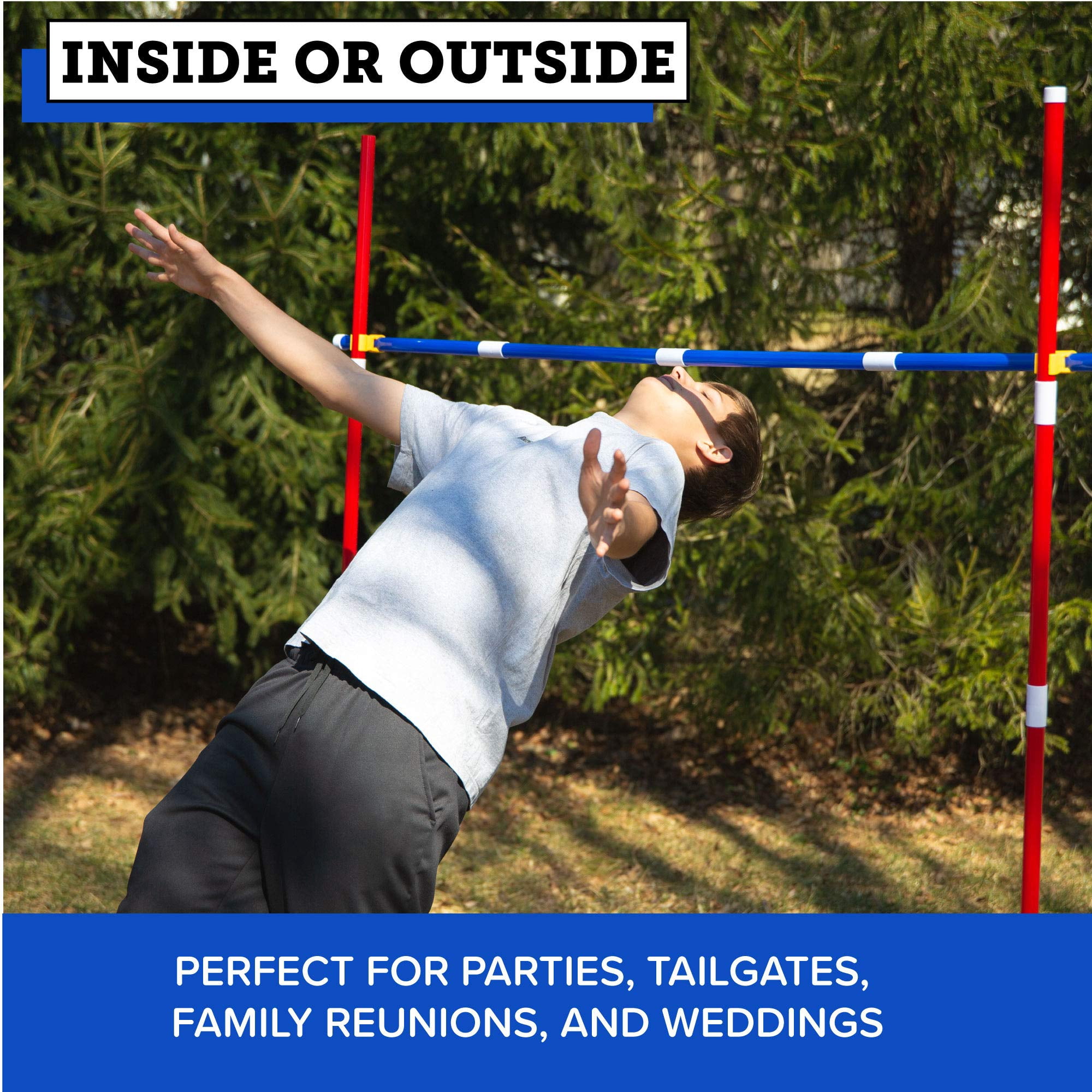 Play Platoon Limbo Game for Kids & Adults - Limbo Stick Set Yard Game, Great for Luau Party, Beach Party and BBQ - Easy to Set Up and Play Anywhere