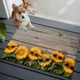 thumbnail image 5 of Sunflower Bathroom Rug Washable 2x3 Entryway Rug Non Slip Sunglasses Rustic Wood Grain Brown Summer Front Door Mat Low Pile Indoor Doormat Throw Floor Carpet for Kitchen Bedroom Entrance, 5 of 8
