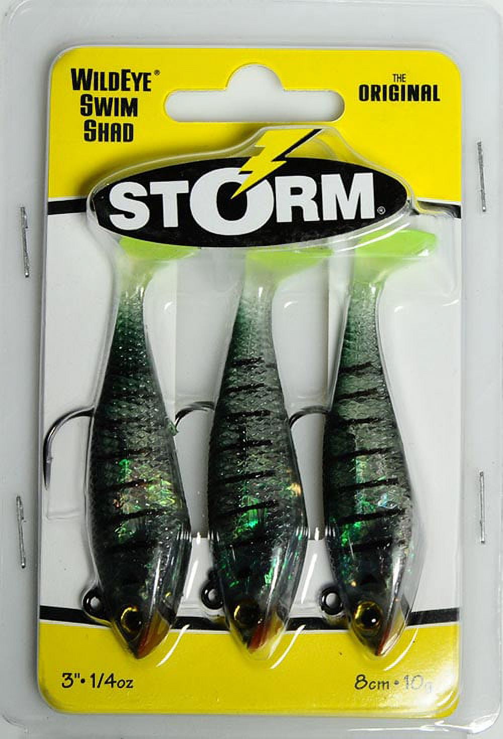 Storm WildEye Swim Shad 3 Fishing Lure 1/4oz Shiner Chartreuse Silver 3pcs  