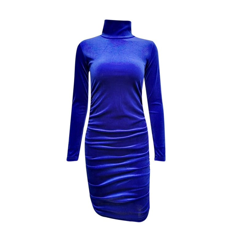 velvet mini dress blue Navy Blue Velvet Dress - Bodycon Mini Dress