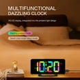 thumbnail image 3 of Onekawa Digital Alarm Clock Large LED Display RGB Alarm Clock with 10 Color Night Light Adjustable Brightness USB Charging Clock for Bedroom Nightstand Home Office Decor, 3 of 10