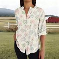 thumbnail image 2 of QASIEATN Summer Lightweight Blouses 3/4 Long Sleeve Shirts for Women V Neck Casual Fit Work Tops, 2 of 4