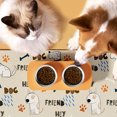 thumbnail image 4 of CBFFDC Dog Placemat Pet Mat Clear Printing Fast Water Absorption Fake Leather Cartoon Pattern Dog Food Supplies, 4 of 7