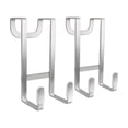 thumbnail image 3 of Over The Door Hooks - 2 Pack Heavy Duty Dual-Hook Organizer Hanger with Non-Slip for Towels, Clothes & Bags Use in Bathroom, Bedroom, Kitchen (White), 3 of 4
