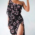 thumbnail image 1 of SMihono Robe d'Été Boho pour Femmes Grande Taille Mode Décontractée Sans Manches une Épaule en Chiffon Coupe Ajustée, 1 of 5