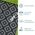 thumbnail image 6 of HOMERRY Geometric Plaid Outdoor Rug Straw Plastic Area Rug for Balcony Pool RV Waterproof Reversible Carpet, Gray/Black, 5'x 8', 6 of 6