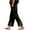 a-Black, variant on QHFBli Linen Pants for Women 2030 Summer High Waist Elastic Straight Leg Lounge Pant Casual Loose Lightweight Beach Trousers