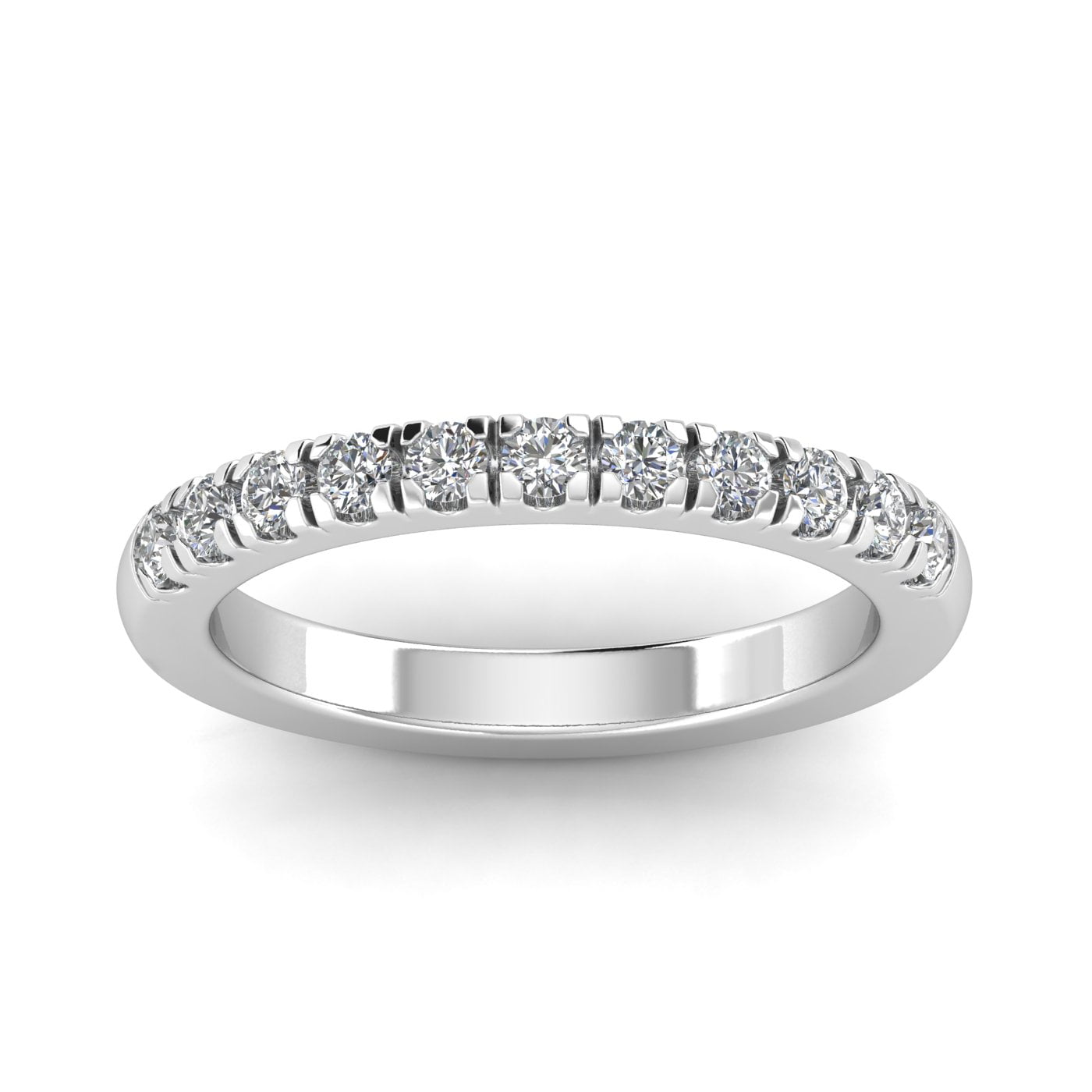 Diamond Wedding Band in 10K White Gold Size-10.5 G-H,I2-I3 1/10 cttw, Diamond Wedding Band in 10K White Gold Size-10.5 G-H,I2-I3 1/10 cttw,