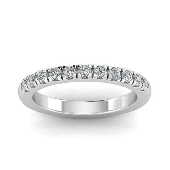1/2 Carat TW Women's Natural Diamond Wedding Band in 10k White Gold (G-H color, I1 Clarity)