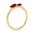 thumbnail image 4 of SZUL Women's Ruby Pear Shape Three Stone Ring in 10K Yellow Gold, 4 of 6