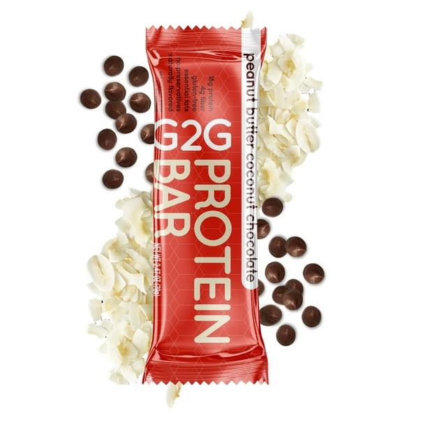 G2G Refrigerated Protein Bar, Peanut Butter Coconut Chocolate, Healthy