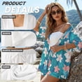 thumbnail image 6 of Xoenoiee Tropical Plumeria Flower Print Womens Fashion 2 Piece Outfits Palm Leaves Design Short Sleeve Tops Set Matching Shorts Loungewear Tracksuit Lounge Sets for Resort Vacation, Size M, 6 of 7