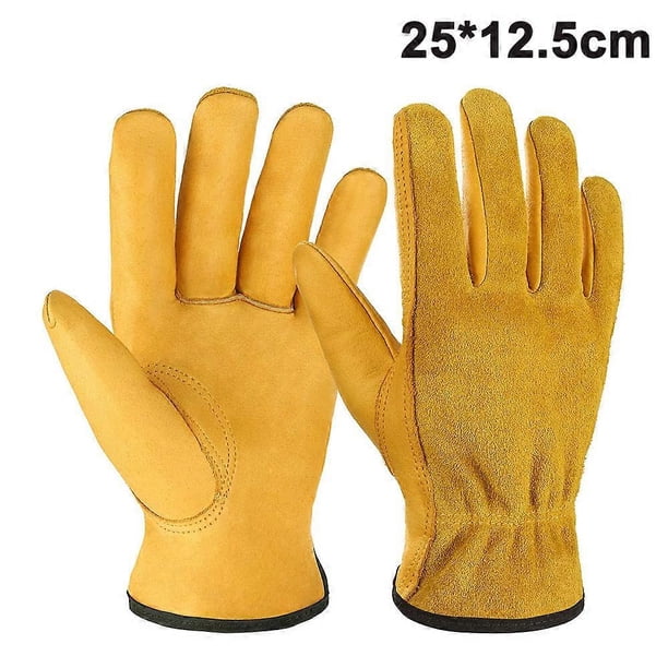Garden Gloves Leather Gardening Gloves Thorn and Cutting Proof Work Garden Gloves Breathable Safety Working Garden Gloves-X-Large