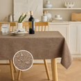 thumbnail image 1 of Decorelia Solid Linen Dining Rectangular Table Cloth, Outdoor Waterproof Party Table Cover for Wedding, Picnics Table, Rectangle Easy to Clean Tablecloth(Oblong, 60 x 104 Inch (8-10 Seats), Coffee), 1 of 15