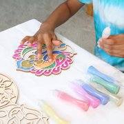 Kulture Khazana: Make Your Own Wooden Rangoli - 2-In-1 Sand & Paint Art Kit - Creative Diwali Activity, Mess-Free Drop Cloths, Kids DIY Sensory Craft