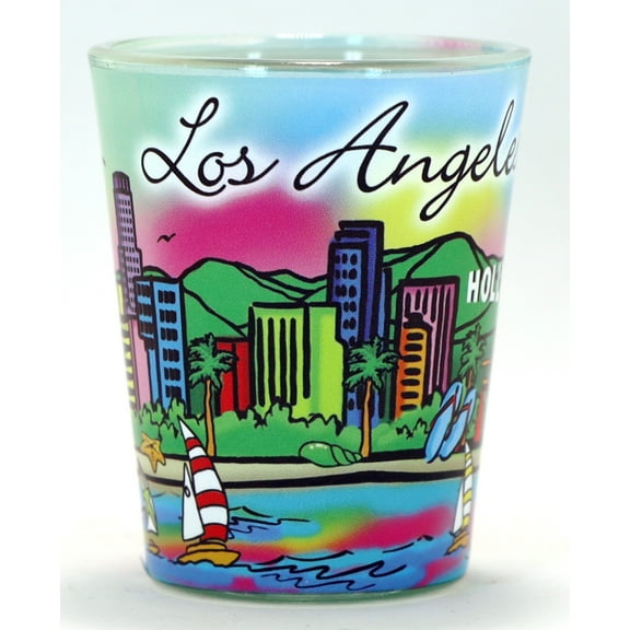 Los Angeles California Neon Rainbow Shot Glass