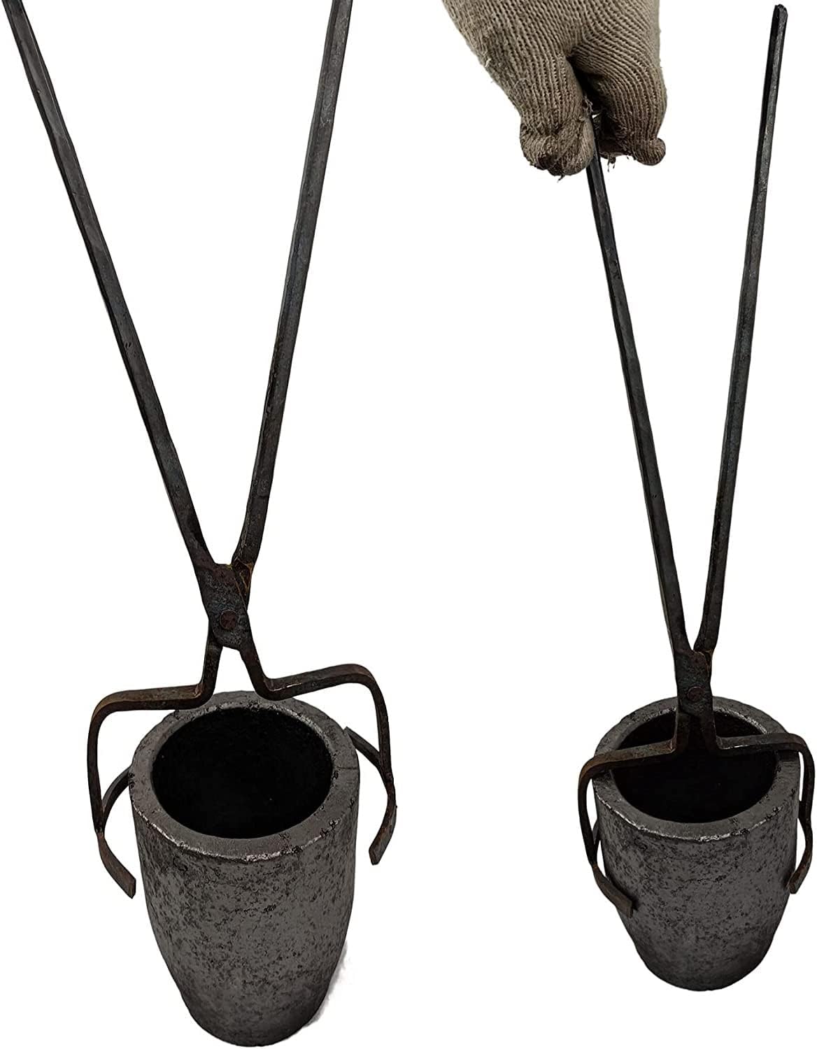 25KG Crucible Tongs - Heavy Duty Steel Pouring & Lifting Tongs For Foundry (25in Length, 6.7in Jaw)