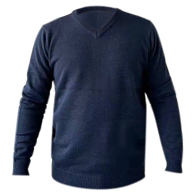 Suéter George Talla M Cuello V Liso Azul Marino