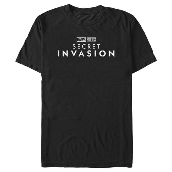 Men's Marvel: Secret Invasion Black and White Logo  Graphic Tee Black Small