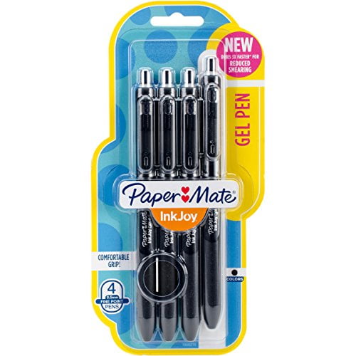 Paper Mate InkJoy Gel Pens, Fine Point, Black, 4 Count