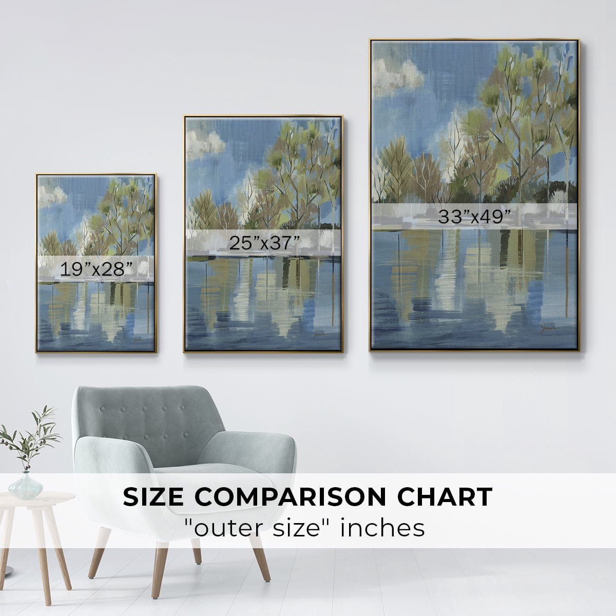 Enchanted Forest I Framed Premium Gallery Wrapped Canvas - Ready to Hang - 17 x 25 - Gold Floating Frame