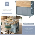 Kitchen Island Cart with Power Outlet Wood DropLeaf Top and Rolling