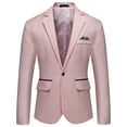 thumbnail image 1 of KaLI_store Blazer Men Blazer for Men Men's Autumn Fashion Casual Suit Button Decorative Suit Coat Pink,4XL, 1 of 4