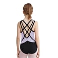 thumbnail image 5 of iiniim Kids Girls Sleeveless Gymnastics Leotard Sparkly Dance Bodysuit Cross Back Shiny Stretchy Ballet Dancewear Light Purple 10, 5 of 7
