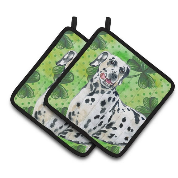 Caroline's Treasures Dalmatian St Patrick's Pair of Pot Holders