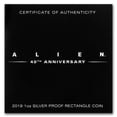 thumbnail image 4 of 2019 Tuvalu 1 oz Silver 40th Anniv Alien Rectangle Coin, 4 of 5